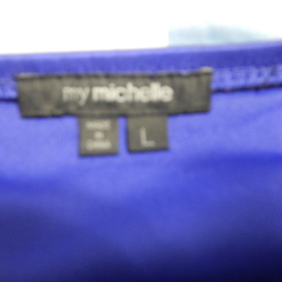 My Michelle Silky Blue Strappy Dress L - Picture 6 of 7